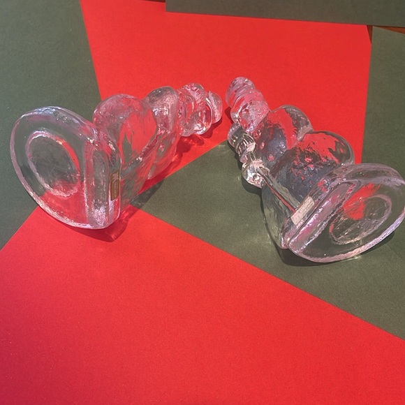 Magnor Norway Snowman Candle Holder Votive Handlaget Krystal Pair of 2 - Picture 7 of 7